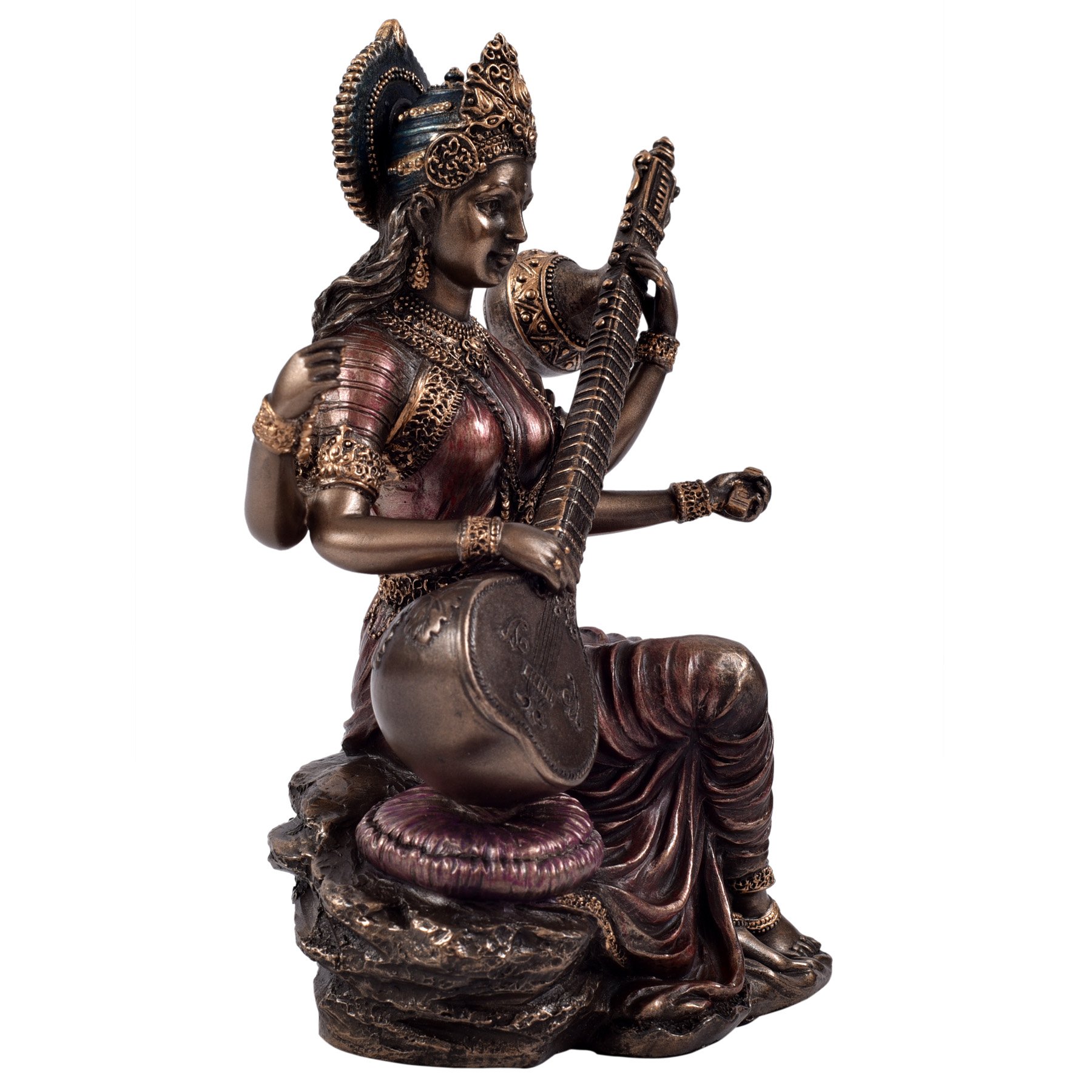 Metal Saraswathi Idol Sitting
