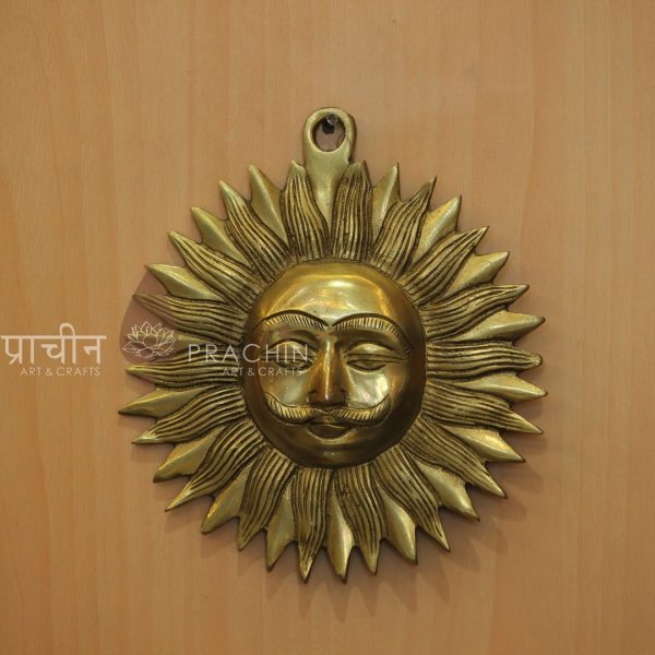 Brass Sun Face Symbol