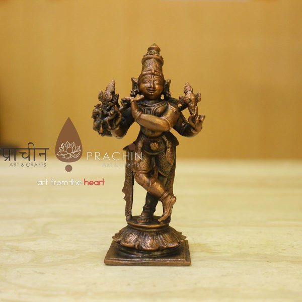 Copper Krishna Idol
