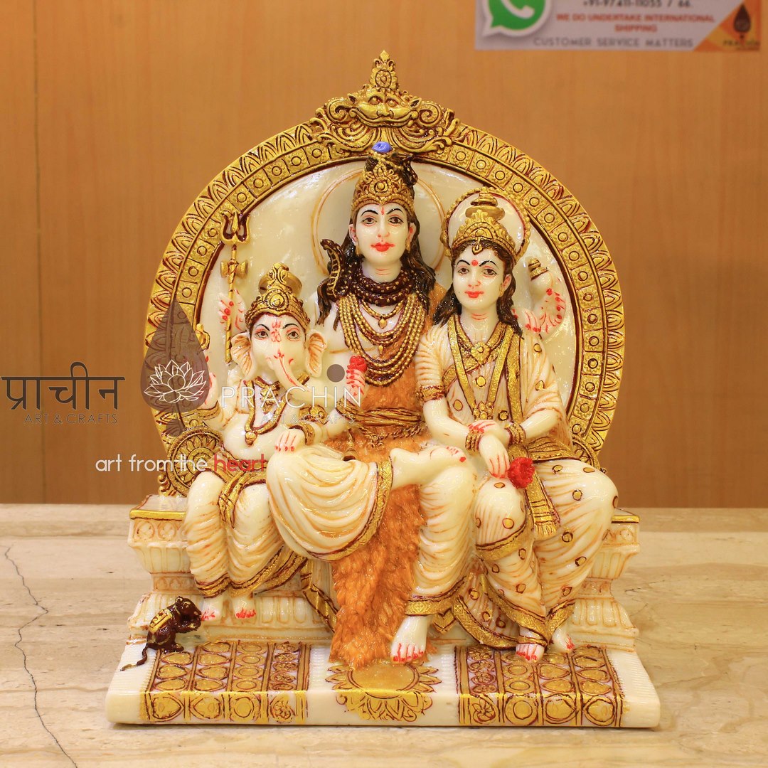 Marble Shiva Family