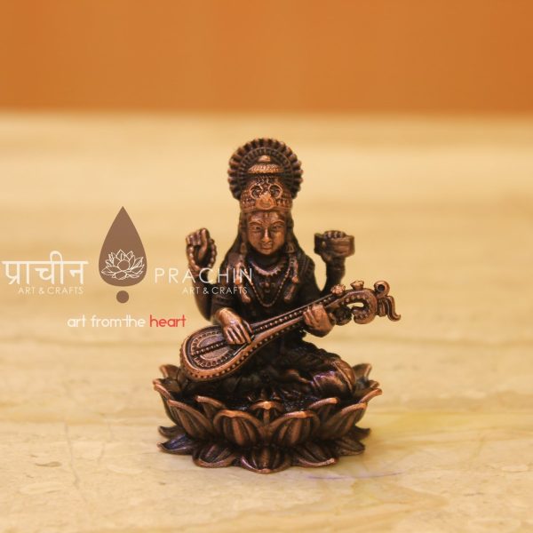 Copper Saraswathi Idol